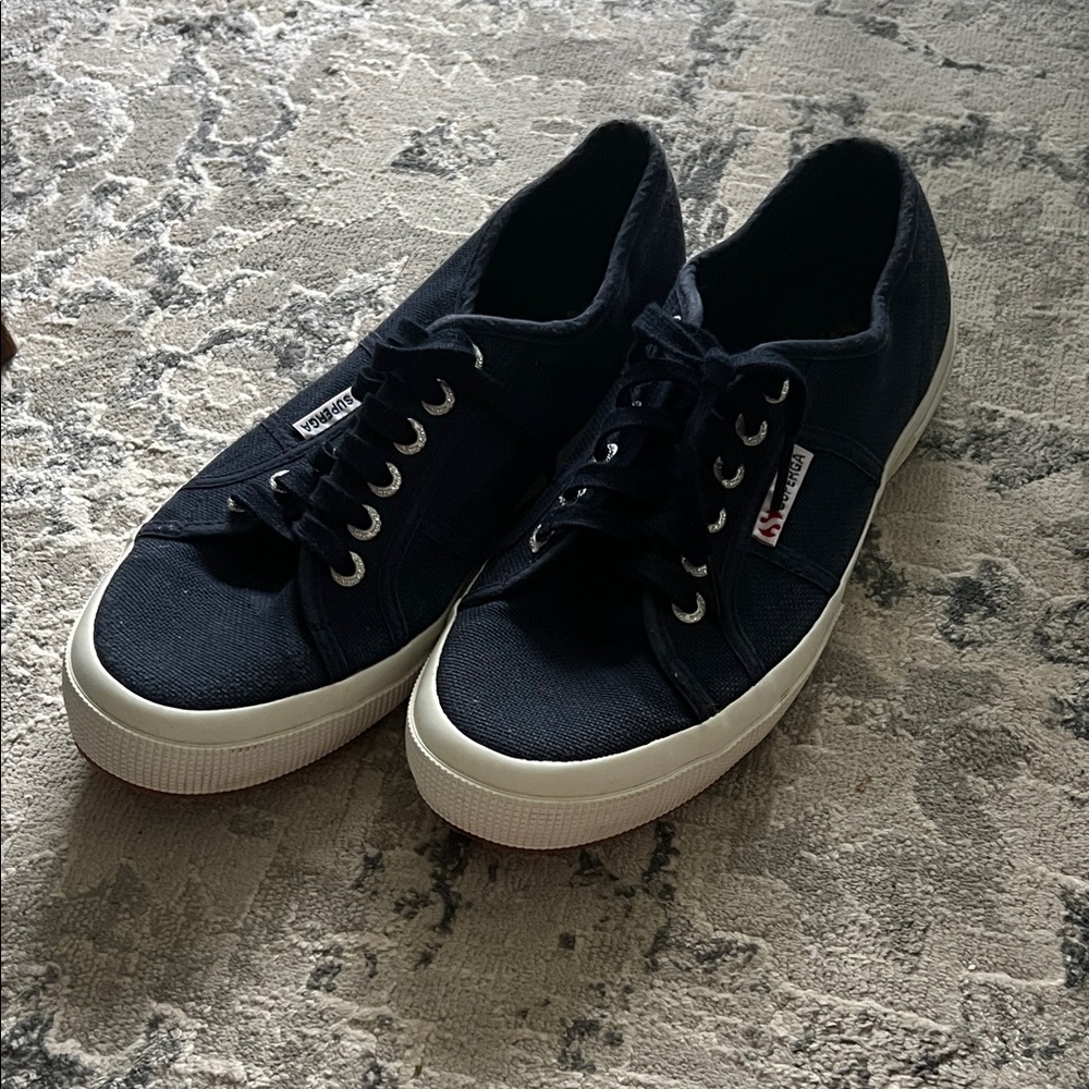Superga Navy Blue Canvas Sneakers